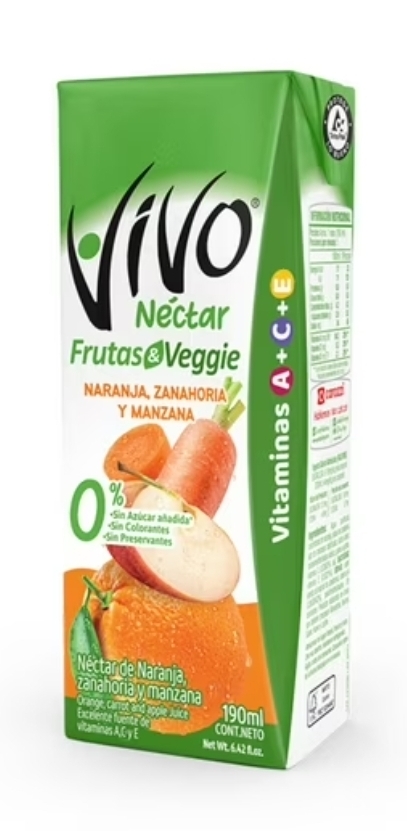 jugo naranja/zanahoria/manzana VIVO 190ML